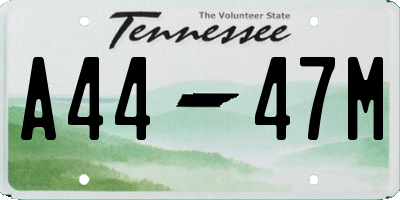 TN license plate A4447M