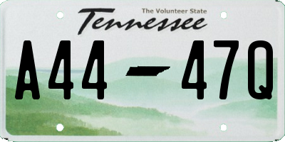 TN license plate A4447Q