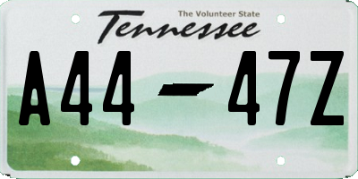 TN license plate A4447Z