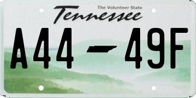 TN license plate A4449F