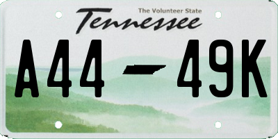 TN license plate A4449K
