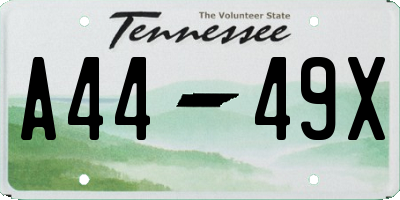 TN license plate A4449X
