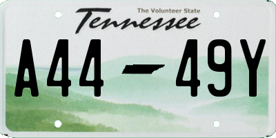 TN license plate A4449Y