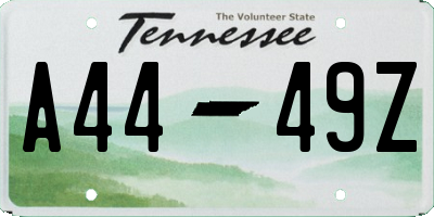 TN license plate A4449Z