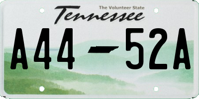 TN license plate A4452A