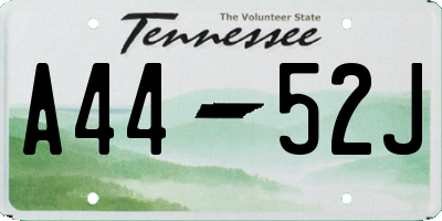 TN license plate A4452J