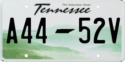 TN license plate A4452V
