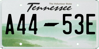 TN license plate A4453E