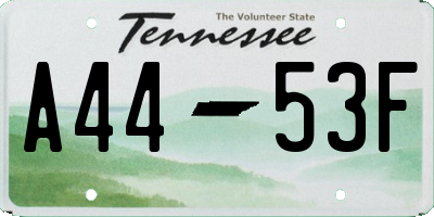 TN license plate A4453F