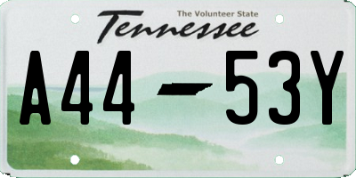 TN license plate A4453Y