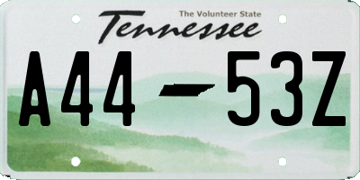 TN license plate A4453Z