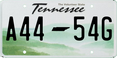 TN license plate A4454G