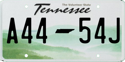 TN license plate A4454J