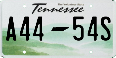 TN license plate A4454S
