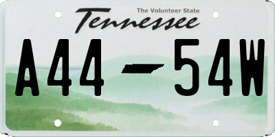 TN license plate A4454W