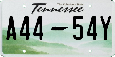 TN license plate A4454Y