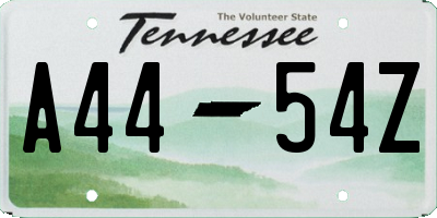 TN license plate A4454Z