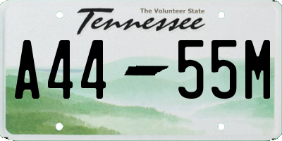 TN license plate A4455M