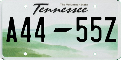 TN license plate A4455Z