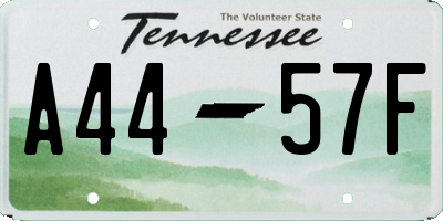 TN license plate A4457F