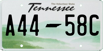 TN license plate A4458C