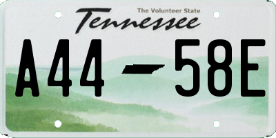TN license plate A4458E
