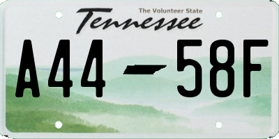 TN license plate A4458F