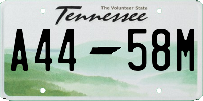 TN license plate A4458M