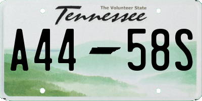 TN license plate A4458S