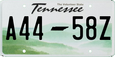 TN license plate A4458Z