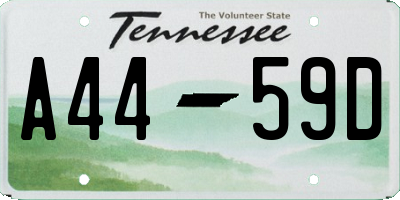 TN license plate A4459D