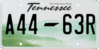 TN license plate A4463R
