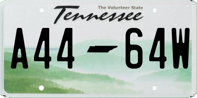 TN license plate A4464W