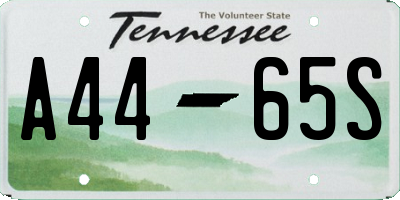 TN license plate A4465S