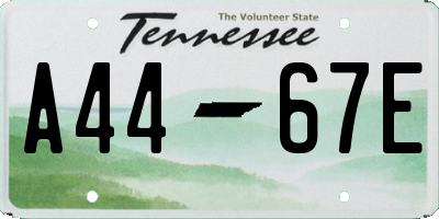 TN license plate A4467E