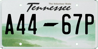 TN license plate A4467P