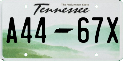 TN license plate A4467X