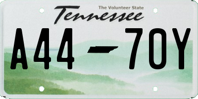 TN license plate A4470Y