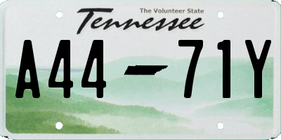 TN license plate A4471Y