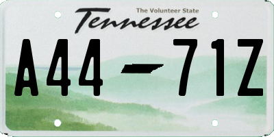 TN license plate A4471Z