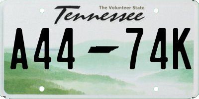 TN license plate A4474K