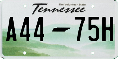 TN license plate A4475H