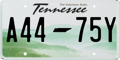 TN license plate A4475Y