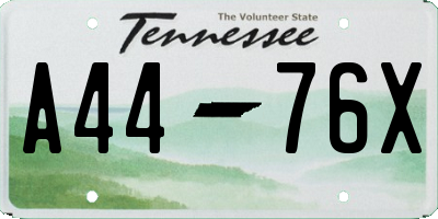 TN license plate A4476X