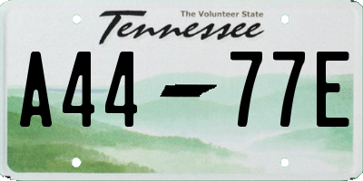 TN license plate A4477E
