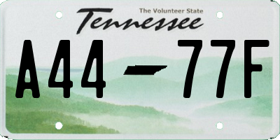 TN license plate A4477F