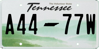 TN license plate A4477W