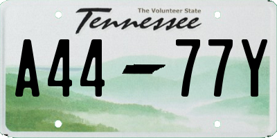 TN license plate A4477Y