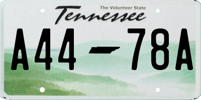 TN license plate A4478A