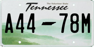 TN license plate A4478M